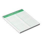 Script Modern Green Two Column Checklist ノートパッド (アングル)