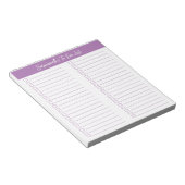 Script Modern Lavender Two Column Checklist ノートパッド (アングル)