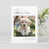 Script Modern Minimalist Ador Him Dog Family Photo シーズンカード (スタンド正面)