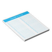 Script Modern Sky Blue Two Column Checklist ノートパッド (アングル)
