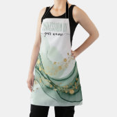 Script Modern watercolor Sage green and gold エプロン (インサイチュ)