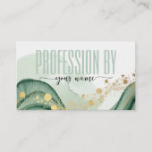 Script Modern watercolor Sage green and gold 予約カード (正面)