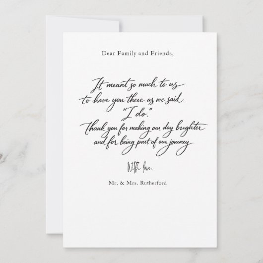 Script Modern Wedding 2 Photos Thank You Card サンキューカード (裏面)