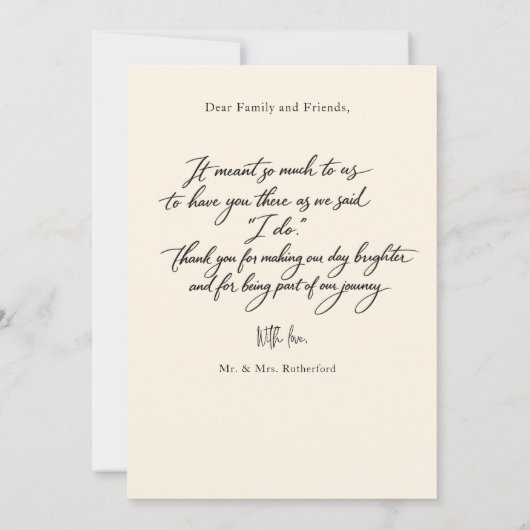 Script Modern Wedding 2 Photos Thank You Card サンキューカード (裏面)