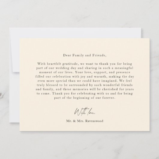 Script Modern Wedding 2 Photos Thank You Card サンキューカード (裏面)