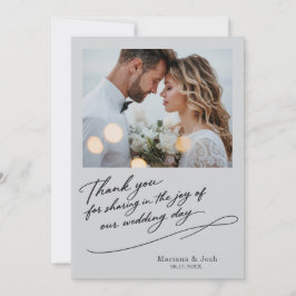 Script Modern Wedding 2 Photos Thank You Card サンキューカード