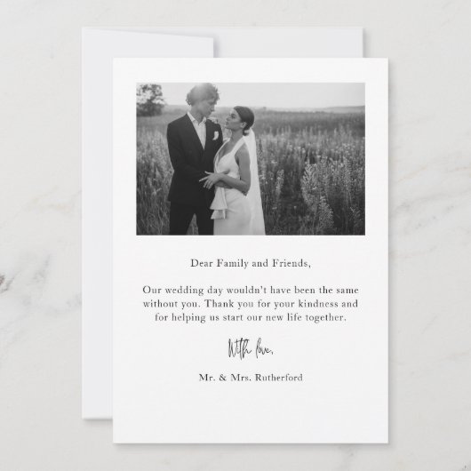 Script Modern Wedding 2 Photos Thank You Card サンキューカード (裏面)