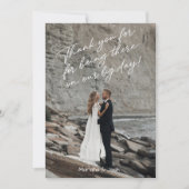 Script Modern Wedding Photo Thank You Card サンキューカード (正面)