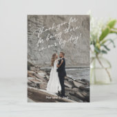 Script Modern Wedding Photo Thank You Card サンキューカード (スタンド正面)