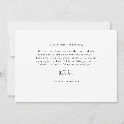 Script Modern Wedding Photo Thank You Card サンキューカード (裏面)