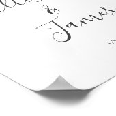 Script Modern White Wedding Welcome Sign ポスター (角)
