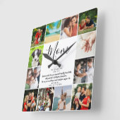 Script Mom引用文モダンScript 12フォトコラージュ スクエア壁時計 (傾斜)