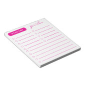 Script Monogramスタイリッシュでホットピンク色のリストを作成 ノートパッド (アングル)
