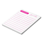 Script Monogramスタイリッシュでホットピンク色のリストを作成 ノートパッド (回転)