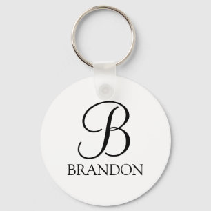 Script MonogramパーソナライズされたとName Keychain キーホルダー