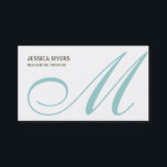 Script Monogram名刺(ターコイズ) 名刺<br><div class="desc">プロフェッショナルに最適で、こお洒落の名刺には書かれたモモダンノグラムが付いているので、印象が残る離れと思います。カスタムの色と一致するビジネス用ひな形は、要求に応じて利用できます。</div>