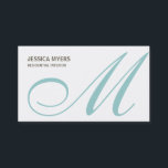 Script Monogram名刺(ターコイズ) 名刺<br><div class="desc">プロフェッショナルに最適で、こお洒落の名刺には書かれたモモダンノグラムが付いているので、印象が残る離れと思います。カスタムの色と一致するビジネス用ひな形は、要求に応じて利用できます。</div>