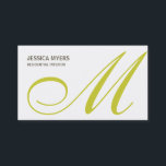 Script Monogram名刺(ライム)<br><div class="desc">プロフェッショナルにピッタリモダンーでお洒落するモノグラムを使ったビジネスエレガントカードは確かに永続する印象を与え離れる。お申しカスタム込み時に利用可能なの色と一致するビジネス文房具。</div>