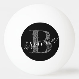 Script Monogram素朴イニシャルパーソナライズされた 卓球ボール