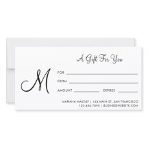 Script Monogram Business Gift証明書