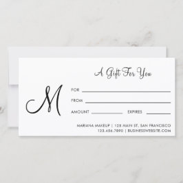 Script Monogram Business Gift証明書