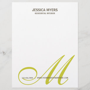 Script Monogram Business Letterhead レターヘッド