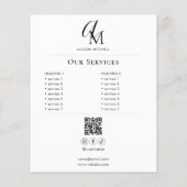 Script Monogram Business Photo QR Code Flyer チラシ (裏面)
