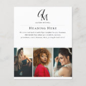 Script Monogram Business Photo QR Code Flyer チラシ (正面)