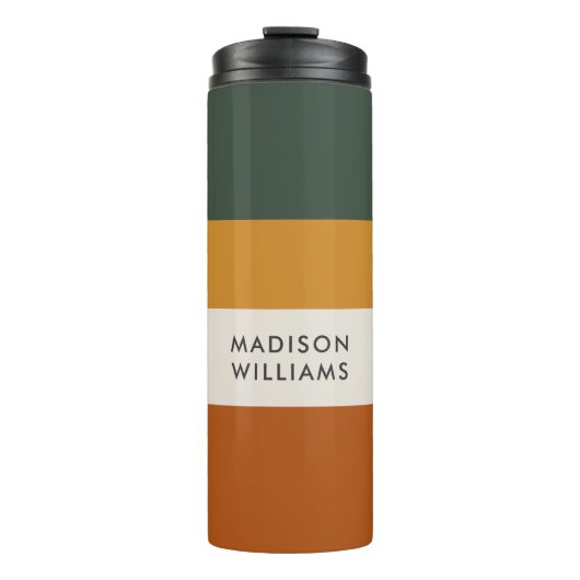 Script Monogram Colorblock水平ストライプ タンブラー (正面)