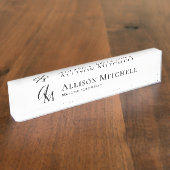 Script Monogram Minimalist Elgeant Desk Nameplate デスクネームプレート (側面)