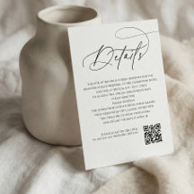 Script Monogram Wedding Details White QR Code
