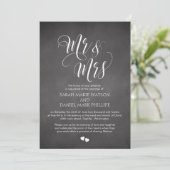 Script Mr. & Mrs. Wedding Invite Chalkboardカード 招待状 (スタンド正面)