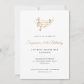 Script Music Notesエレガント誕生日 招待状 (正面)