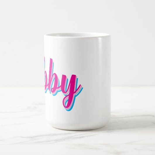 Script Name Handwriting Pink Blue Custom コーヒーマグカップ (中央)