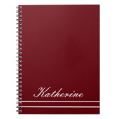Script Name Minimalist Burgundy Red ノートブック (正面)