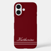 Script Name Minimalist Burgundy Red Case-Mate iPhoneケース (裏面)