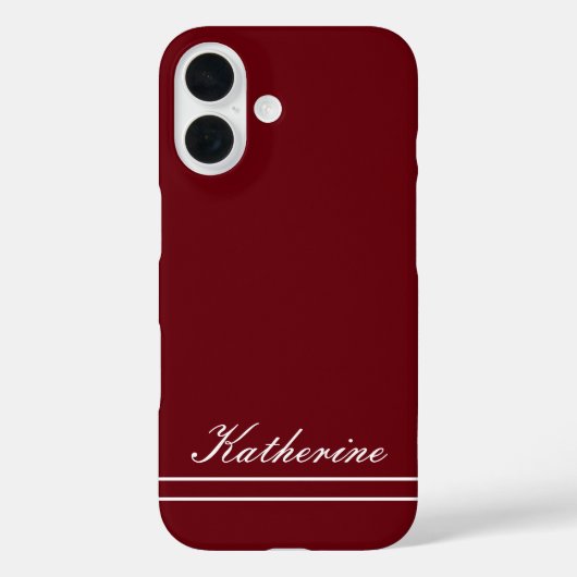 Script Name Minimalist Burgundy Red Case-Mate iPhoneケース (裏面)