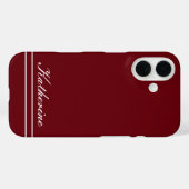 Script Name Minimalist Burgundy Red Case-Mate iPhoneケース (裏面 (横))