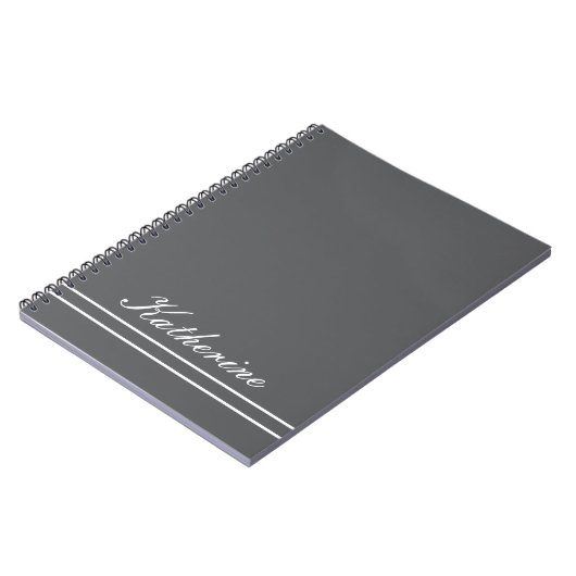 Script Name Minimalist Charcoal Gray ノートブック (左側)