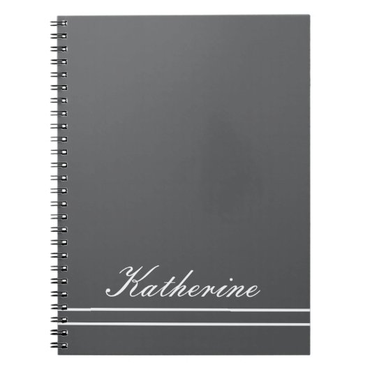 Script Name Minimalist Charcoal Gray ノートブック (正面)