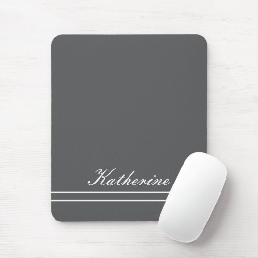 Script Name Minimalist Charcoal Gray マウスパッド (マウス)