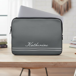 Script Name Minimalist Charcoal Gray ラップトップスリーブ