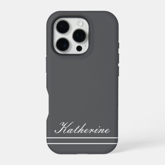 Script Name Minimalist Charcoal Gray iPhoneケース (裏面)