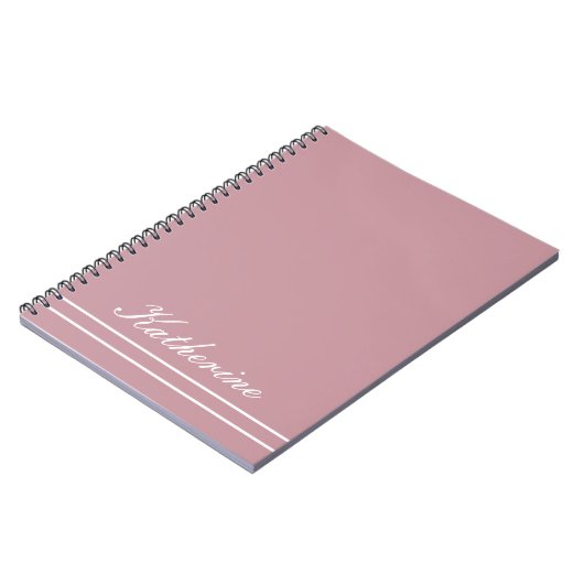 Script Name Minimalist Dusty Rose ノートブック (左側)