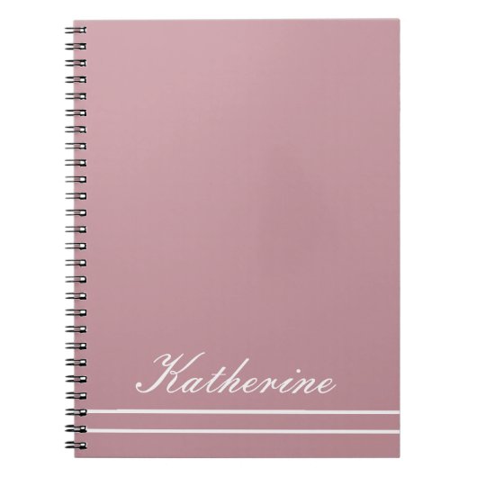 Script Name Minimalist Dusty Rose ノートブック (正面)