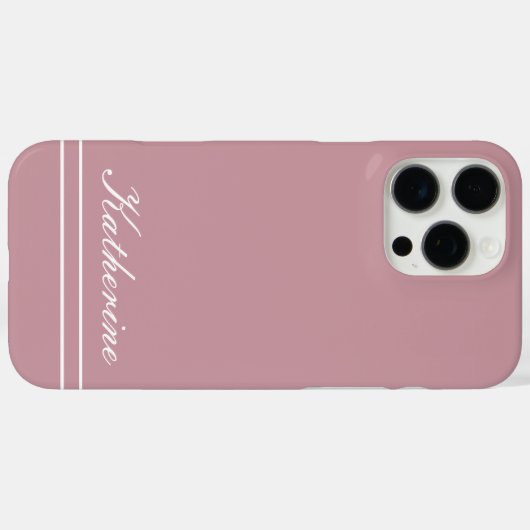 Script Name Minimalist Dusty Rose Case-Mate iPhoneケース (裏面 (横))