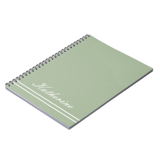 Script Name Minimalist Green Eucalyptus ノートブック (左側)