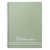 Script Name Minimalist Green Eucalyptus ノートブック (正面)