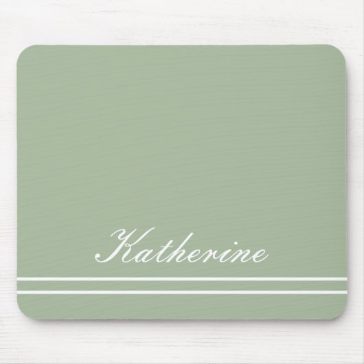 Script Name Minimalist Green Eucalyptus マウスパッド (正面)