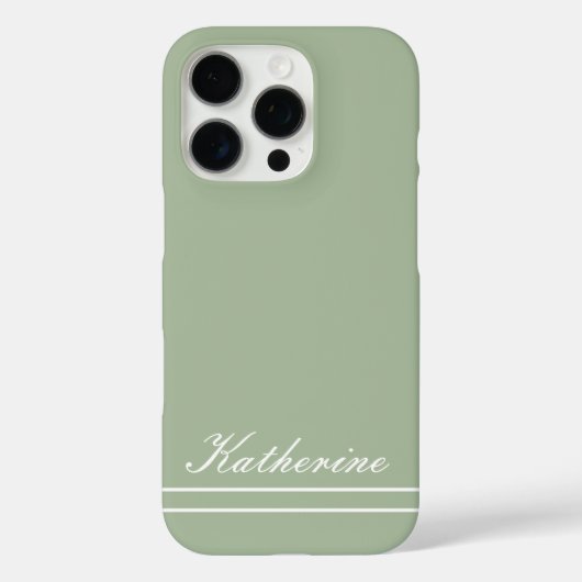 Script Name Minimalist Green Eucalyptus Case-Mate iPhoneケース (裏面)